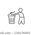 throw garbage line  icon vector design template 130276005