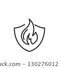 over heat protection icon vector concept design template 130276012