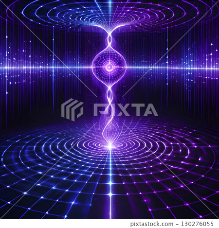 Captivating digital vortex of glowing purple and blue energy pulses with mesmerizing light patterns, perfect for technology and science themes. Captivating digital vortex of glowing purple and blue energy pulses with mesmerizing light patterns, perfect for technology and science themes. 130276055