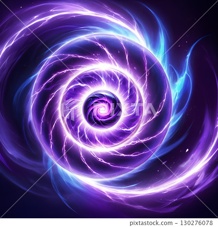 Experience the dynamic energy of a cosmic vortex with swirling purple and blue light creating a powerful, mesmerizing visual effect. Experience the dynamic energy of a cosmic vortex with swirling purple and blue light creating a powerful, mesmerizing visual effect. 130276078