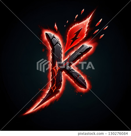 Dynamic fiery explodes with vibrant energy and sharp, modern design perfect for gaming or tech brands 130276084