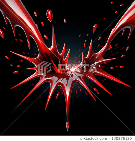 Dynamic red liquid splash captured in high-speed motion, creating an abstract, energetic explosion of fluid art Dynamic red liquid splash captured in high-speed motion, creating an abstract, energetic explosion of fluid art 130276120