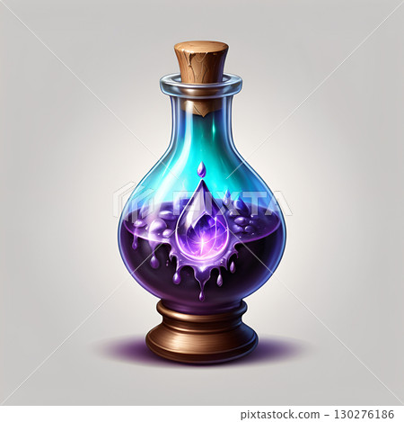 Unlock magical power with this glowing purple potion bottle, a captivating elixir for fantasy adventures and mystical projects. Unlock magical power with this glowing purple potion bottle, a captivating elixir for fantasy adventures and mystical projects. 130276186