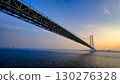 Akashi Kaikyo Bridge and sunrise scenery 130276328