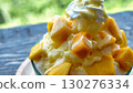 Shaved ice topped with mango 130276334