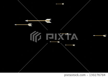 Flying arrows on a black background 130276784