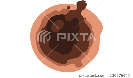 Abstract Brown Splotch on Peach Background 130276943