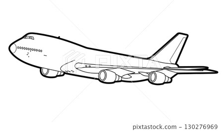 Airplane Drawing, Jumbo Jet Coloring Page, Airliner Illustration Airplane Drawing, Jumbo Jet Coloring Page, Airliner Illustration 130276969