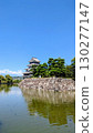 National treasure Matsumoto Castle shines against the blue sky 130277147