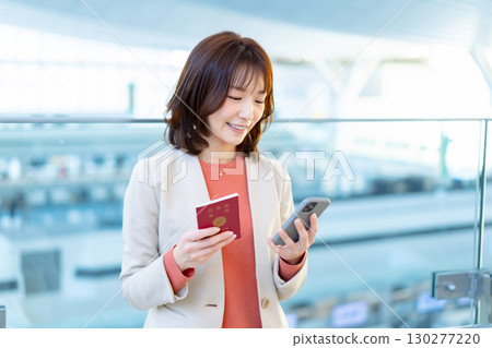 A woman with a passport A woman with a passport 130277220