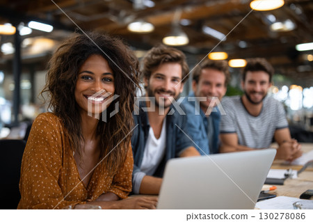 Collaborative efforts of diverse economists in a modern workspace 130278086
