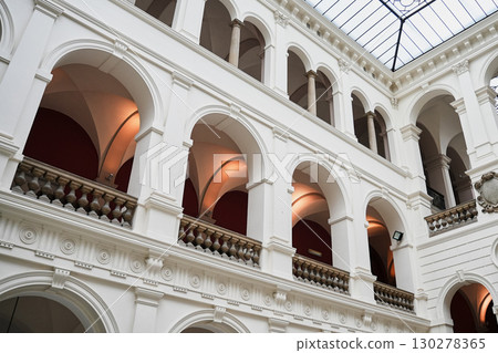 Interior of classic building with arches Interior of classic building with arches 130278365