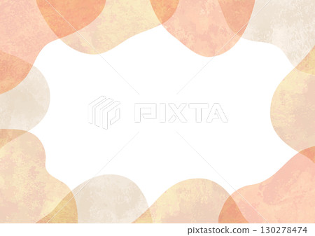 簡約水彩弧形框（橘色） 130278474