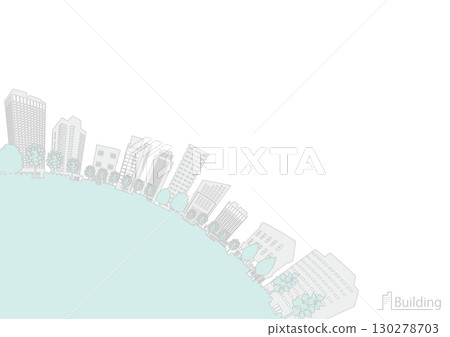 Cityscape silhouette illustration. Big city image illustration. 130278703