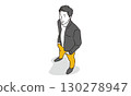 Bird's-eye view of a man illustration 130278947