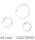Three transparent soap bubbles pencil sketch 130278950