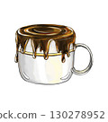 Isolated mug overflowing with chocolate cartoon illustration 130278952
