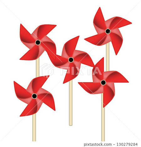 風車的插圖 130279284