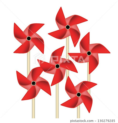 風車的插圖 130279285