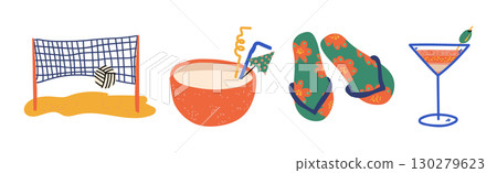 Travel and Vacation Object and Symbol Vector Set 130279623