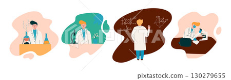 Scientist People Character Do Research in Laboratory Vector Set Scientist People Character Do Research in Laboratory Vector Set 130279655