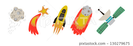Outer Space and Universe Exploration Object and Element Vector Set Outer Space and Universe Exploration Object and Element Vector Set 130279675