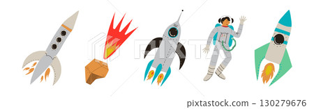 Outer Space and Universe Exploration Object and Element Vector Set 130279676