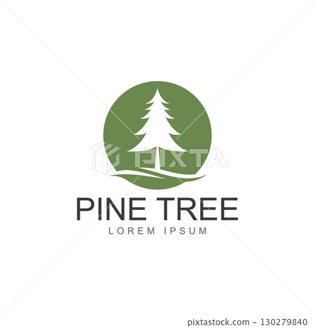 pine tree creative abstract logo. logo for badge business christmas brand and product symbol icon pine tree creative abstract logo. logo for badge business christmas brand and product symbol icon 130279840