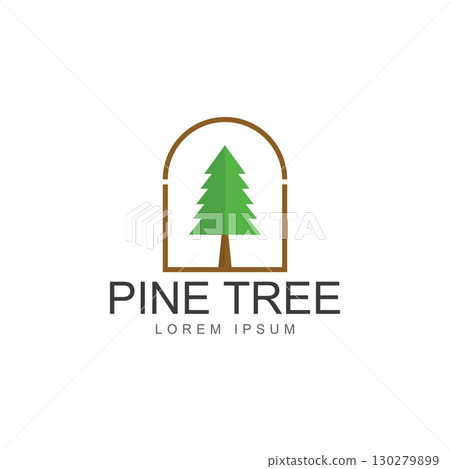 pine tree creative abstract logo. logo for badge business christmas brand and product symbol icon pine tree creative abstract logo. logo for badge business christmas brand and product symbol icon 130279899