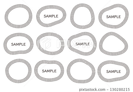 柔軟的、軟形的框架、外殼、裝飾、插圖、向量、線條、鋼筆畫風格、圓圈 柔軟的、軟形的框架、外殼、裝飾、插圖、向量、線條、鋼筆畫風格、圓圈 130280215