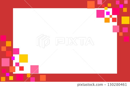 幾何圖案框架，空白，正方形，秋天的顏色 130280461
