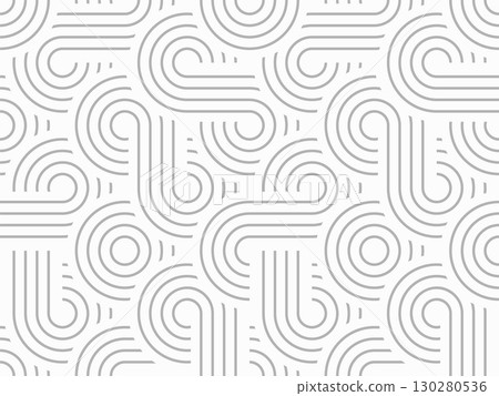 Seamless abstract pattern of concentric circles and arcs. Vector illustration. Seamless abstract pattern of concentric circles and arcs. Vector illustration. 130280536