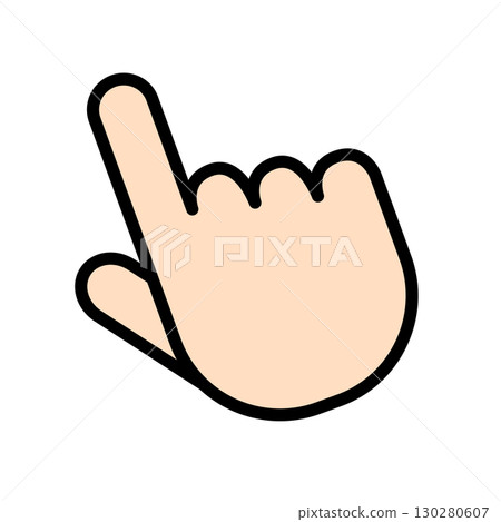 Simple pointing hand symbol 130280607