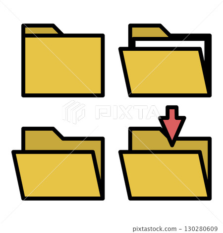 Folder and file icon set 130280609