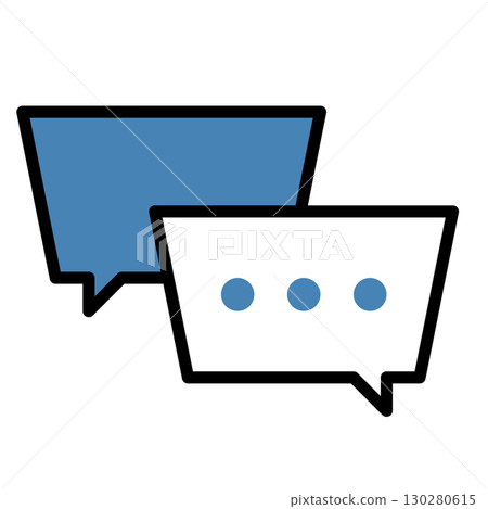 Speech bubble icon representing a conversation Speech bubble icon representing a conversation 130280615