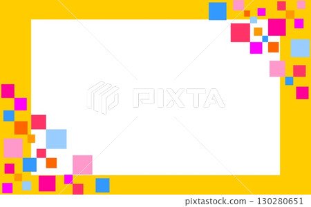 幾何圖案框架白色空間矩形黃色 130280651