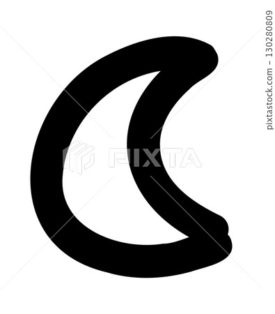 Hand-drawn doodle crescent moon icon simple cute sketch night sleep calm peaceful symbol isolated on white background for design and decoration. Hand-drawn doodle crescent moon icon simple cute sketch night sleep calm peaceful symbol isolated on white background for design and decoration. 130280809