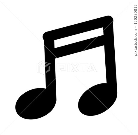 Hand-drawn doodle music note icon simple cute sketch melody sound creative musical symbol isolated on white background for design and decoration. 130280813