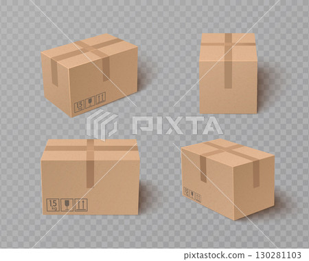 Cardboard box set with top sealed tape 130281103