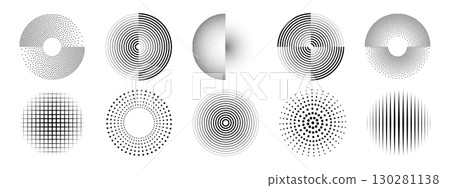 Ripple circles with dot pattern collection 130281138