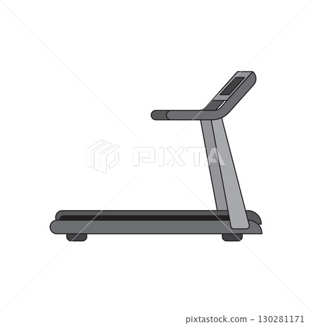 Isolated Treadmill on White Background. Exercise Equipment for Fitness and Running. Isolated Treadmill on White Background. Exercise Equipment for Fitness and Running. 130281171