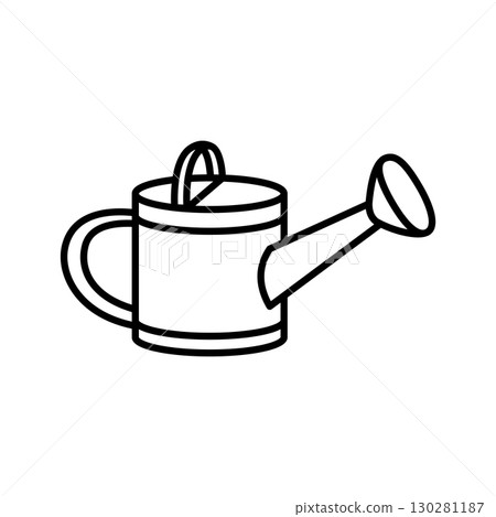 Watering can outline icon isolated on white. 130281187