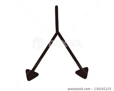 手繪箭頭（黑色）指向下方並向左和向右分支 130281225