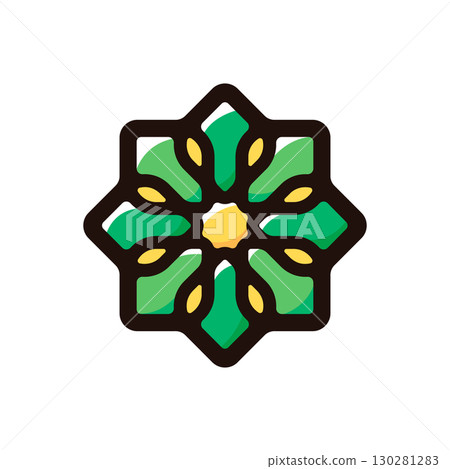 Islamic art illustration icons (geometry, Middle East, Islamic culture materials) 130281283