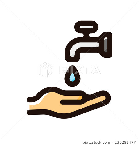 Wudu, ablution, minor purification illustration icon (faith, Middle East, Islamic culture material) 130281477