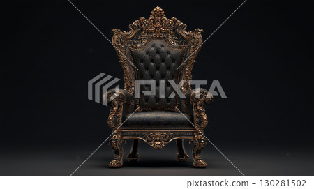 "Luxurious Gothic throne | Black background material" 130281502