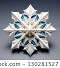 an AI Image Generator, Intricate Origami Snowflake With Blue and White Layers 130281527