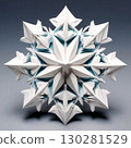 an AI Image Generator, Intricate Origami Snowflake With Blue and White Layers 130281529