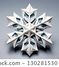 an AI Image Generator, Intricate Origami Snowflake With Blue and White Layers 130281530