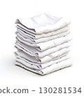 an AI Image Generator, Stack of Folded White Shirts Displayed o 130281534
